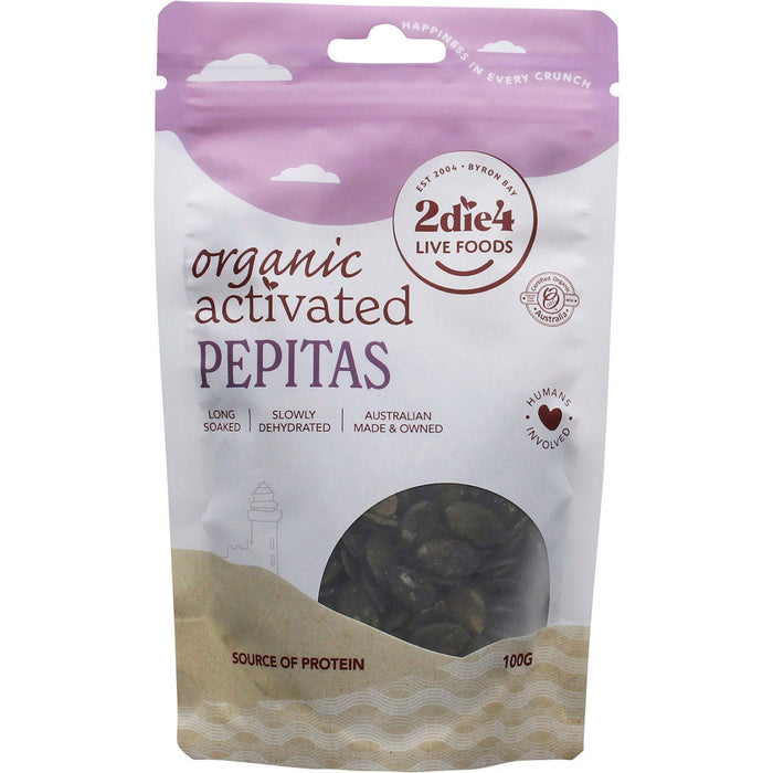 2DIE4 LIVE FOODS Activated Organic Pepitas 100g - L'Organic