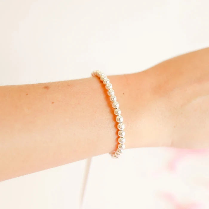 5MM Silver Beaded Bracelet