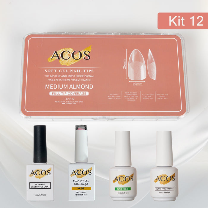 Nail Kit Only / MEDIUM ALMOND Clear 312 Tips(11 Size 0-10)