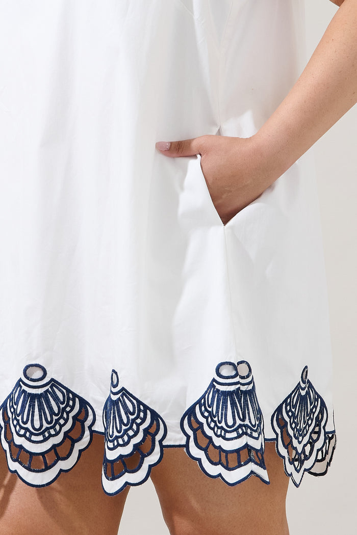 Ashley Embroidered Collared Mini Dress Curve