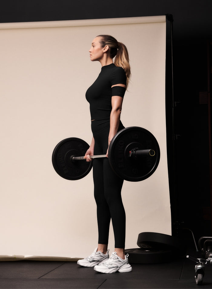 Black Ribbed Performance Cut Out Top