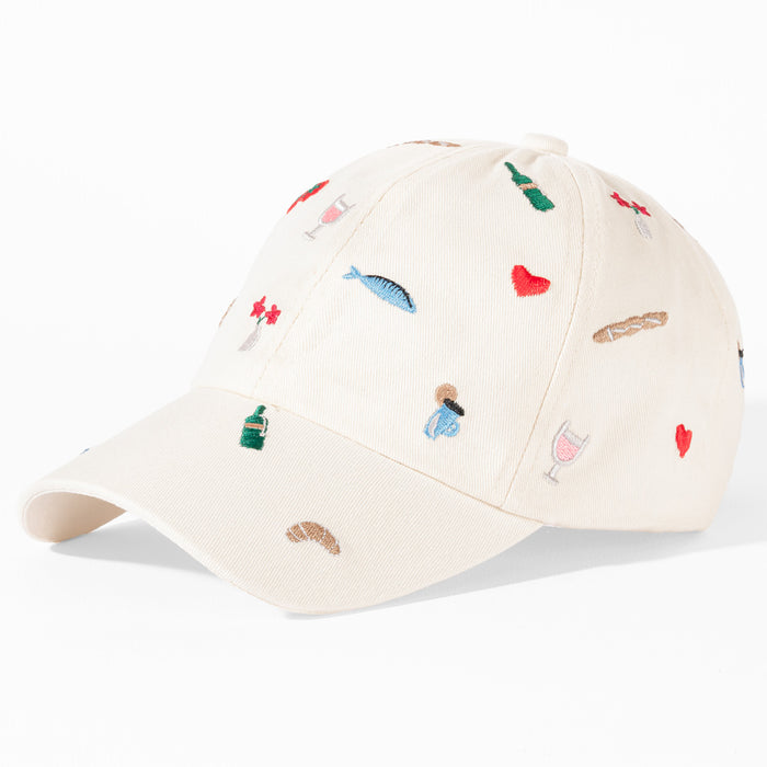 Bonbon Embroidered Baseball Cap - White