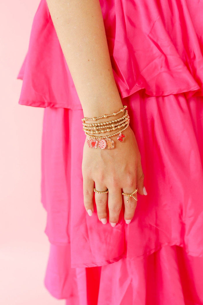 Bracelet Charm Bow Red Holiday