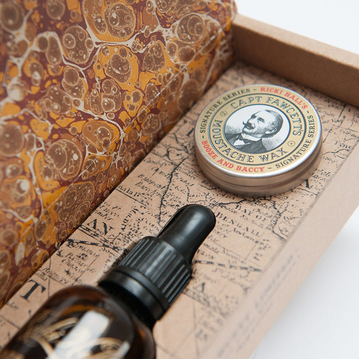 Captain Fawcett Ricki Hall Gift Box (Wax & Beard Oil).