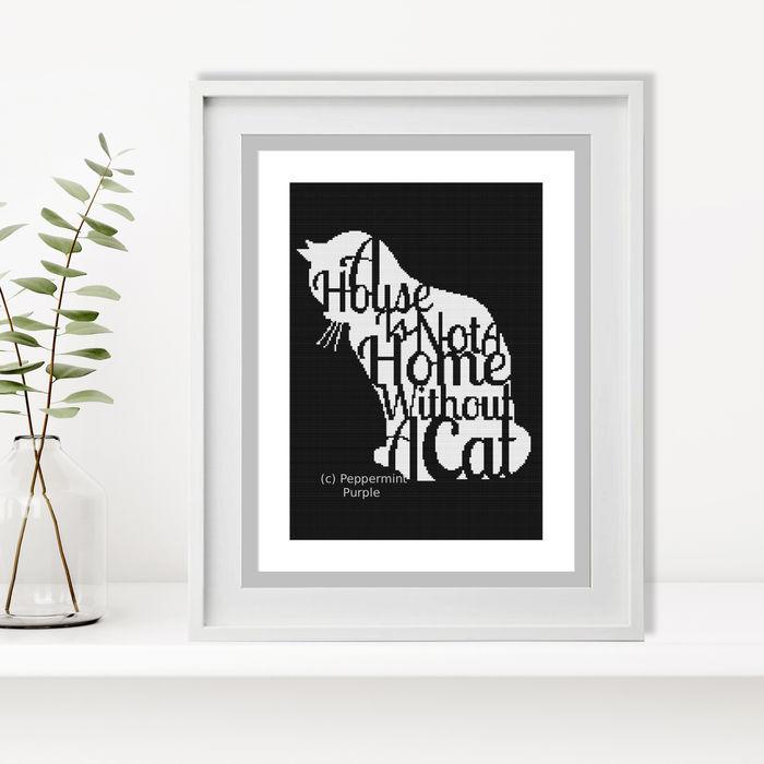 Cat Cross Stitch Pattern by Peppermint Purple