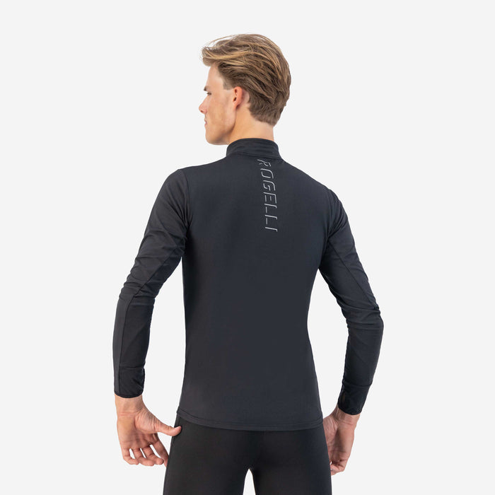 Rogelli Core hardlooptop lange mouw heren zwart gedragen achterkant.