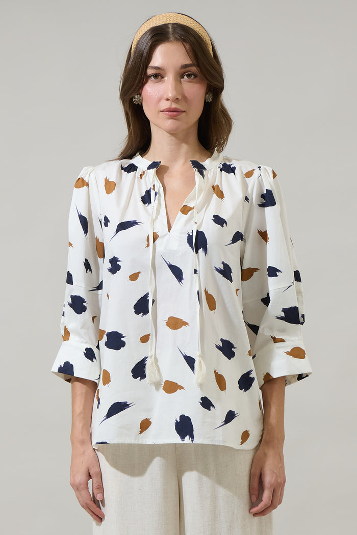Devania Brush Irina Split Neck Top