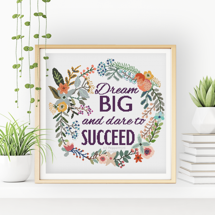 Dream Big Cross Stitch Pattern by Peppermint Purple