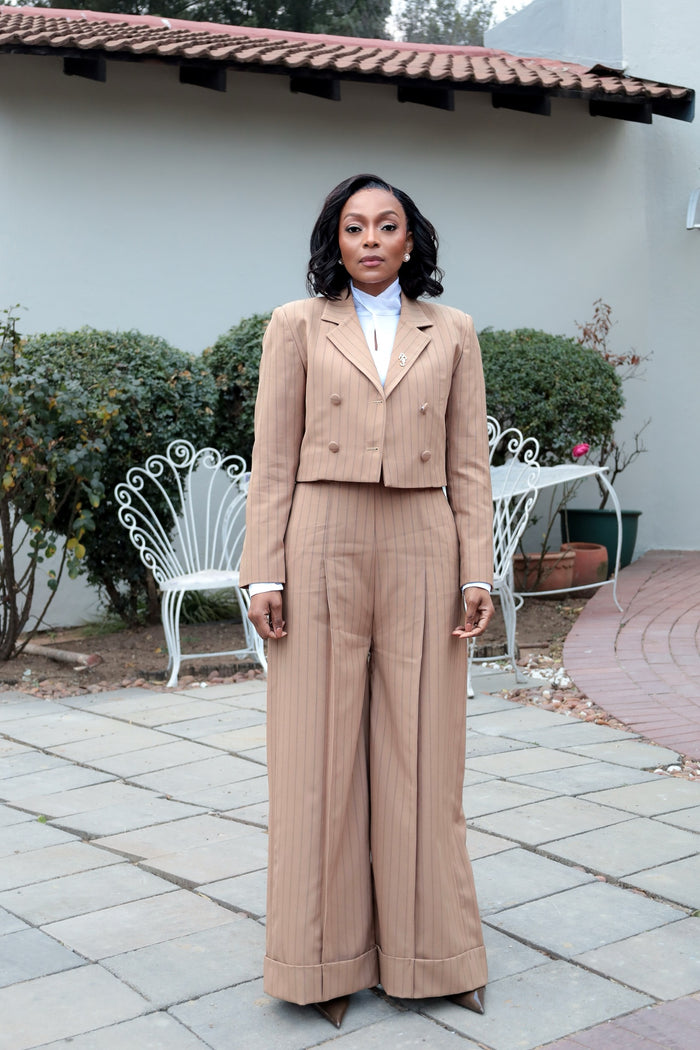 Fabrosanz: Beige Pinstripe Suit