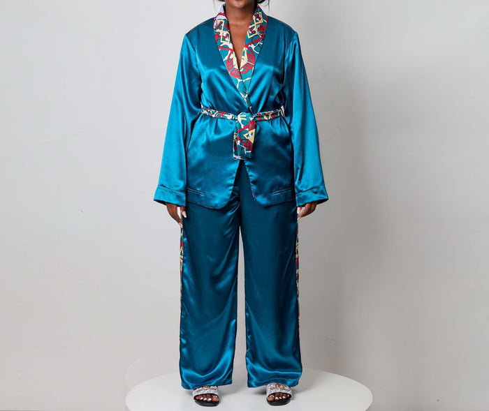 Fabrosanz: Christmas Print Satin Lounge Set