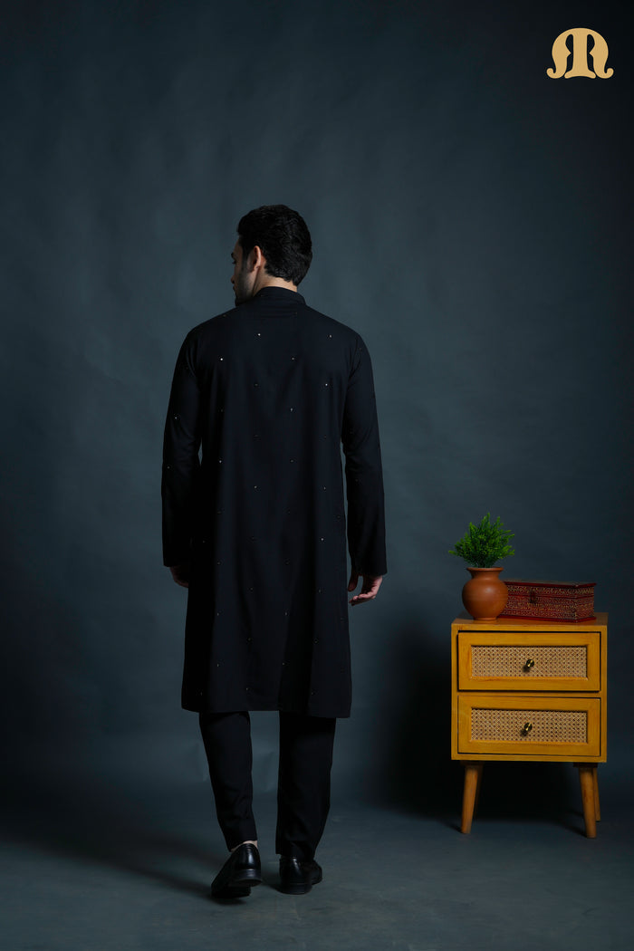 Fadeel Black Kurta Set Men