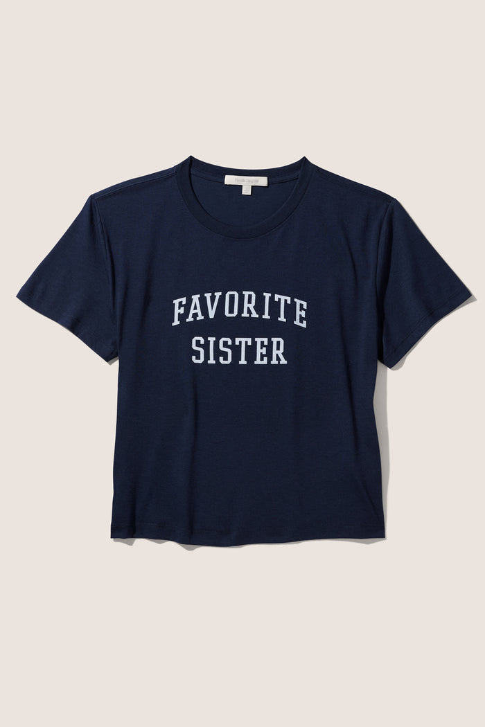 Favorite Sister Cropped Collegiate Tee