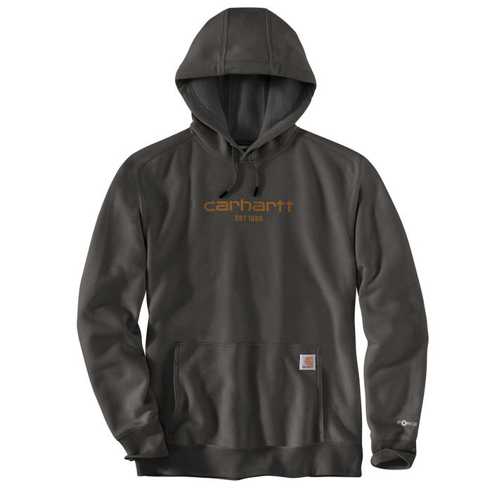 Force Relaxed Fit Lightweight Logo Graphic Sweatshirt - EB3-Carbon Heather-Carhartt Brown | Carhartt 106655