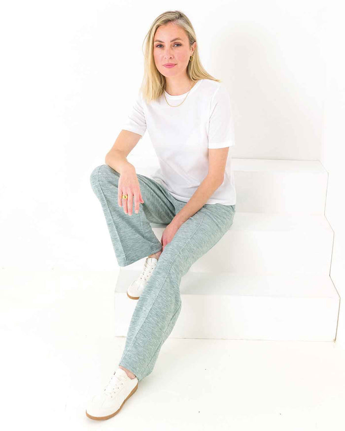 Gwen Green Marl Leisure Trousers - Green Marl - The Classic Boutique
