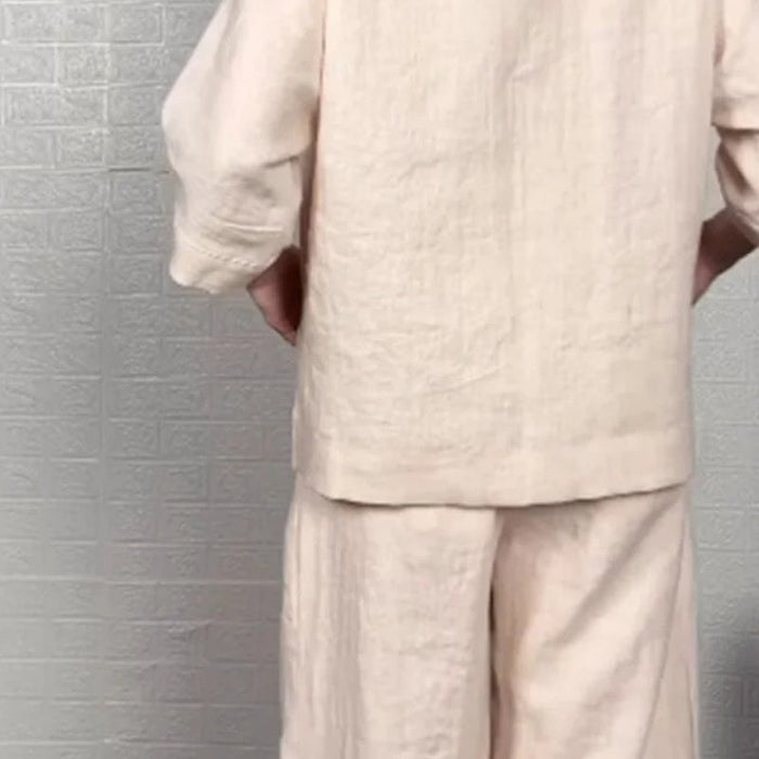 Ilyara - Ensemble Décontracté Coton Lin Femme