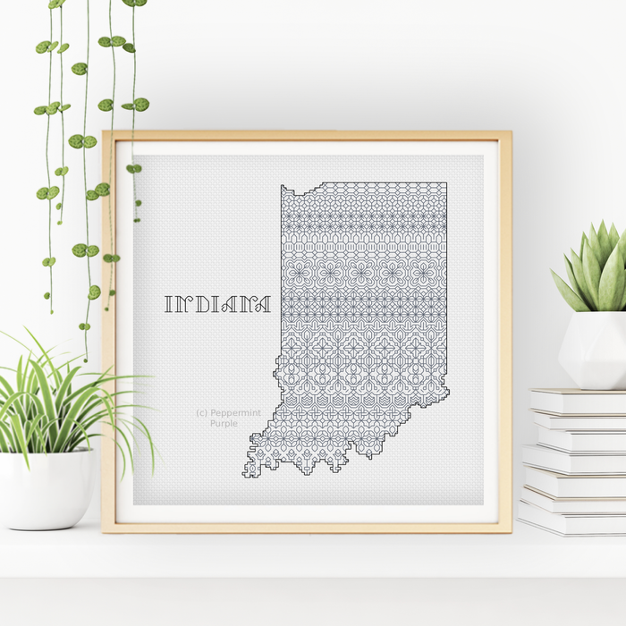 Indiana Blackwork Blackwork Pattern by Peppermint Purple