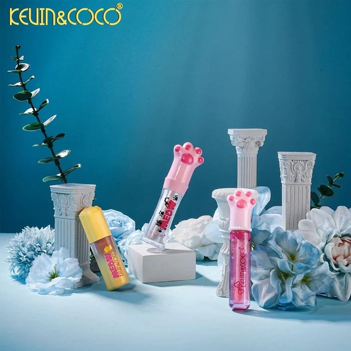 Kevin & Coco - MEOW Makeup Gift Set - Complete 6-Piece Cat-Themed Beauty Vault for Face, Eyes, & Lips