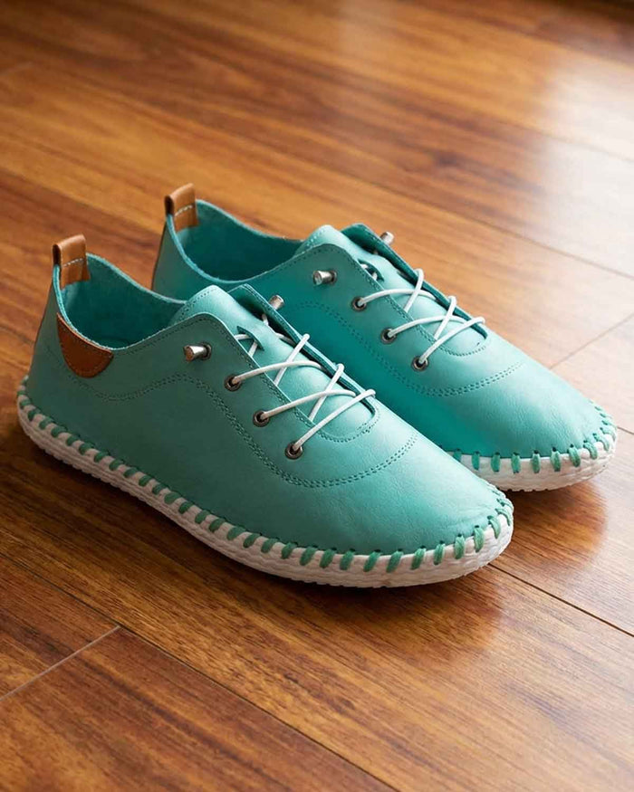 Lunar Leather St Ives Shoe - Turquoise - Lunar