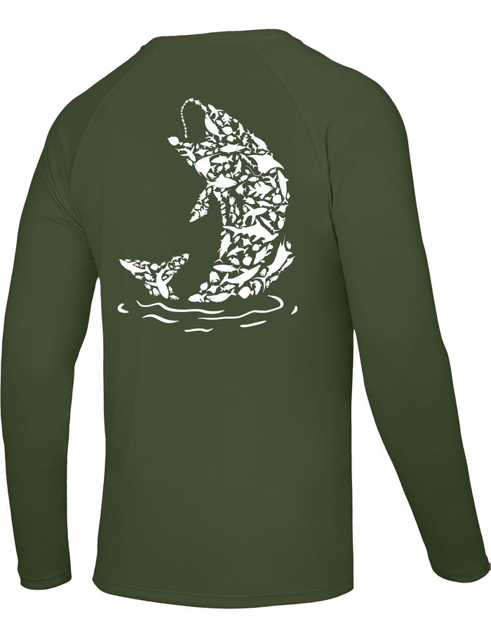 Men's Fishing Shirt Long Sleeve, UPF50+ UV Protection Sun Shirts, Quick Dry Graphic T Shirt for Running Hiking