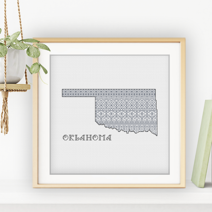 Oklahoma Blackwork Blackwork Pattern by Peppermint Purple