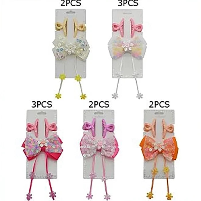 Pastel Floral Alligator Hair Clips with Long Flower Streamers – Aesthetic Ribbon Bow Hairpins and Mini Hair Claws Set for Toddlers, Kids, and Teens (TK-1145S)