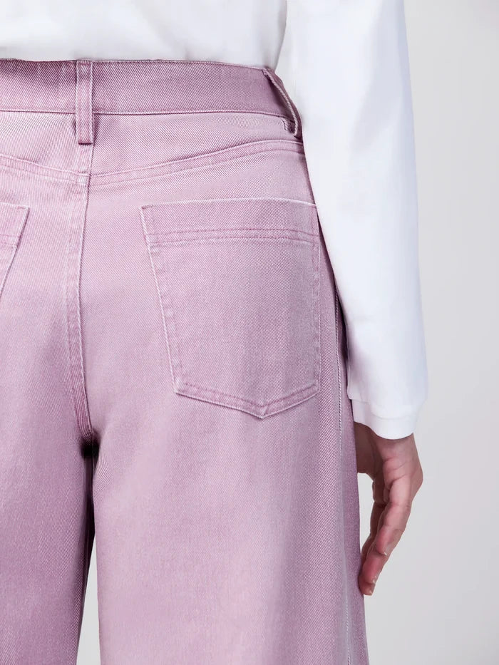Petite Pink Barrel Leg Jeans