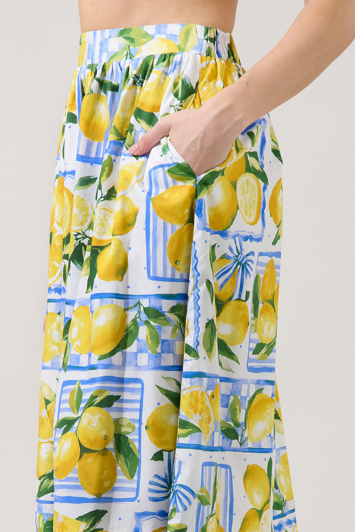 Pleated Maxi Skirt Lemon Zest