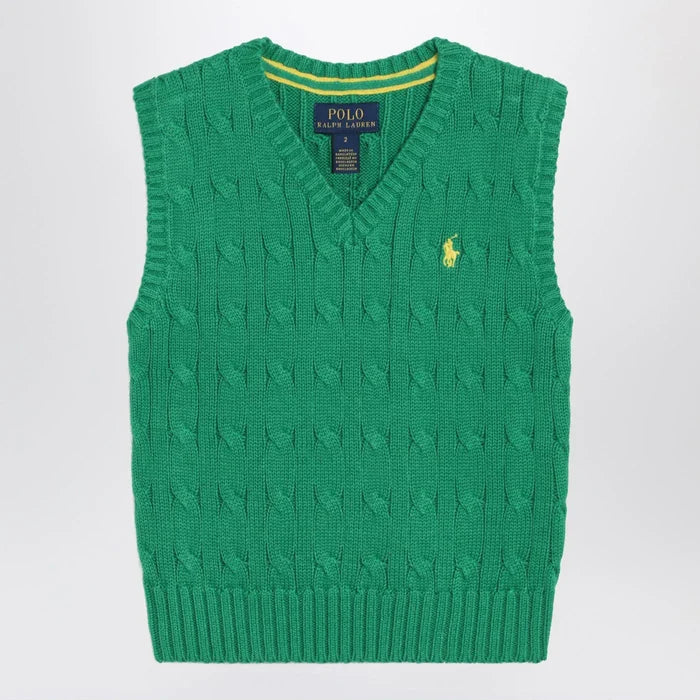 Polo Ralph Lauren - Green cable-knit cotton vest Brand Vests M