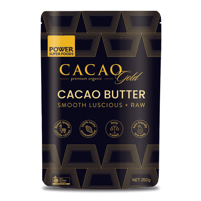 POWER SUPER FOODS Organic Cacao Gold Cacao Butter 250g - L'Organic