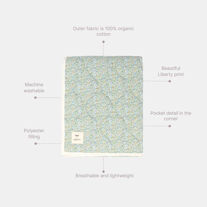 Quilted Blanket - Organic Cotton - Liberty Collection - Details