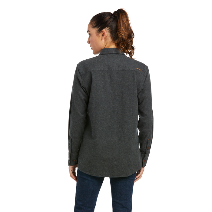 REBAR DURASTRETCH FLANNEL LONG-SLEEVE WORK SHIRT - 400-Blue | Ariat 10037478