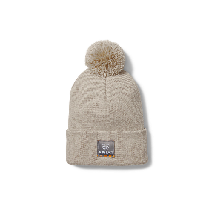 REBAR POM BEANIE HAT - 250-Beige/Khaki | Ariat 10037425