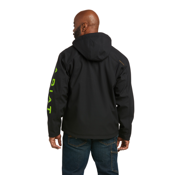 REBAR STRETCH CANVAS SOFTSHELL LOGO JACKET - 001-Black | Ariat 10037386