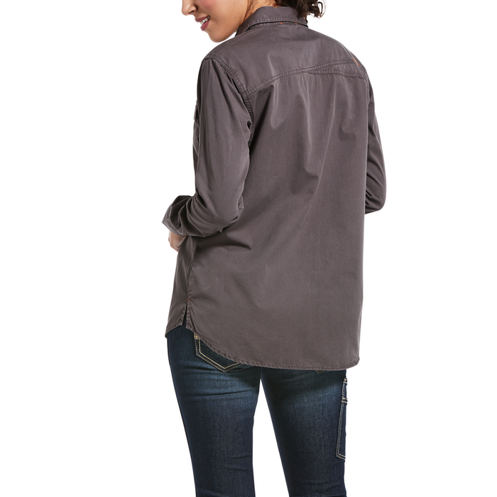 REBAR WASHED TWILL LONG-SLEEVE SHIRT - 020-Gray | Ariat 10032884