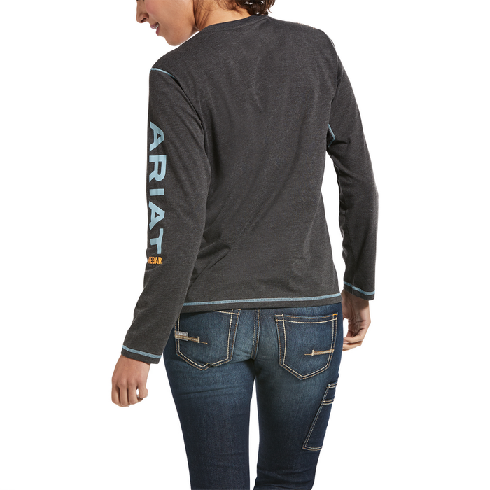 REBAR WORKWOMAN LOGO LONG-SLEEVE TEE - 011-Heather Grey | Ariat 10032907