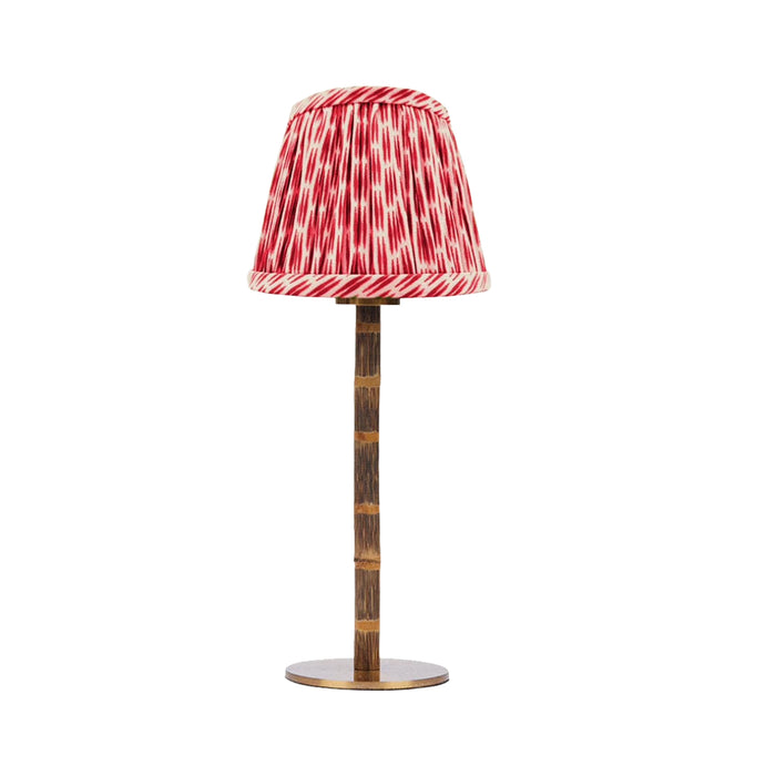 Red cordless Bamboo table lamp – Rechargeable lighting