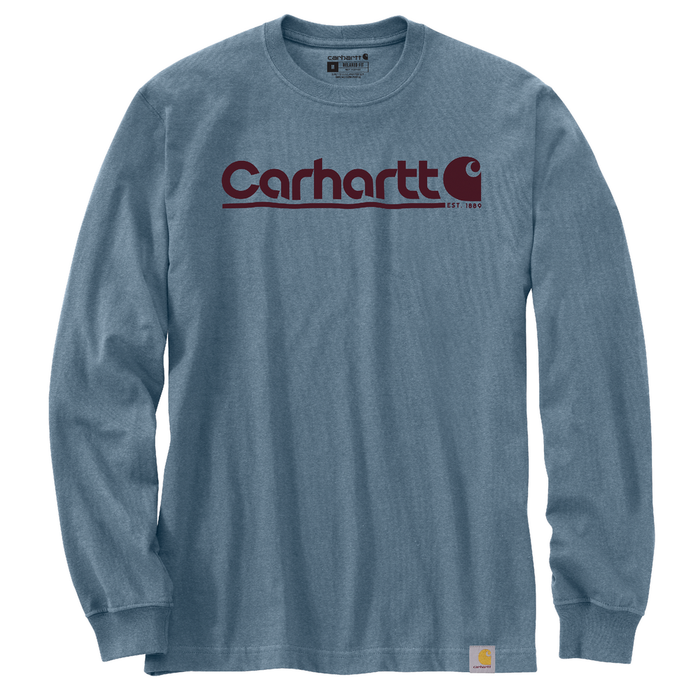 Relaxed Fit Heavyweight Long-Sleeve Logo Graphic T-Shirt - HH5-Thundercloud Heather | Carhartt 106362