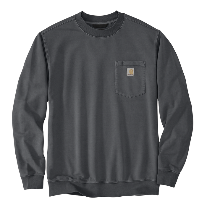 Relaxed Fit Midweight Garment Dye French Terry Crewneck Pocket Sweatshirt - 029-Shadow | Carhartt 106853