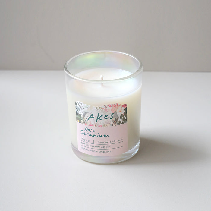 Rose Geranium Essential Oil Candle
