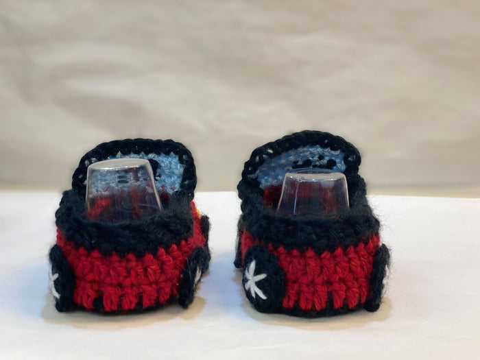 Ruchi's Handmade Crochet Red Car Baby Booties
