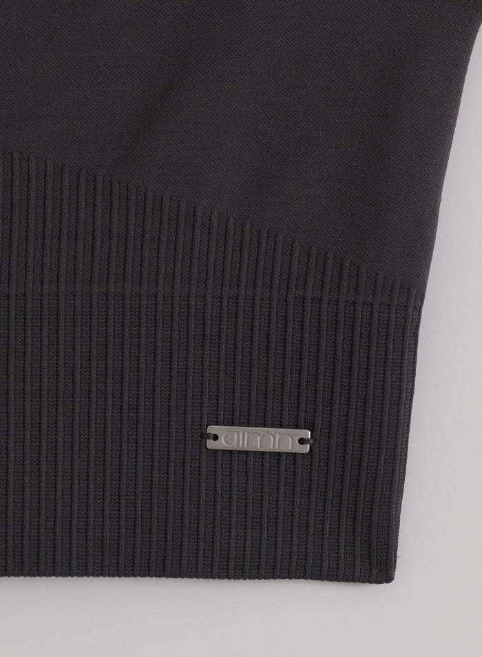 Shadow Grey Ribbed Seamless High Support Bra