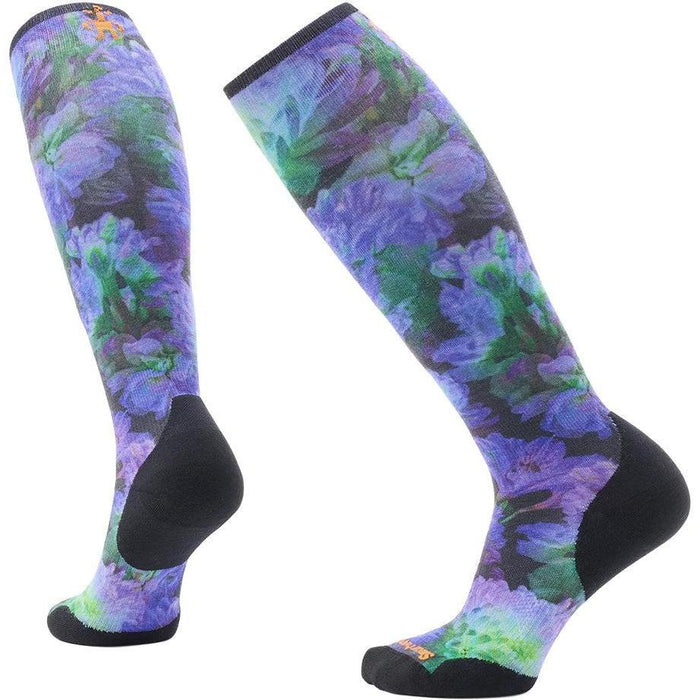 SMARTWOOL Women's Ski Electric Lotus Print Over The Calf Targeted Cushion Socks