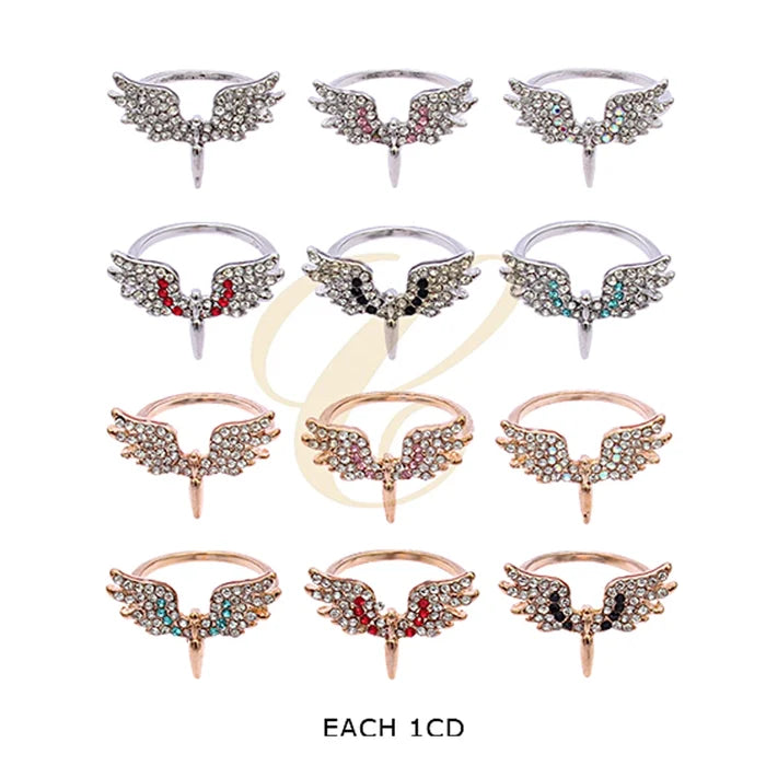 Sparkling Angel Wing Statement Ring Collection | Crystal Fashion Jewelry