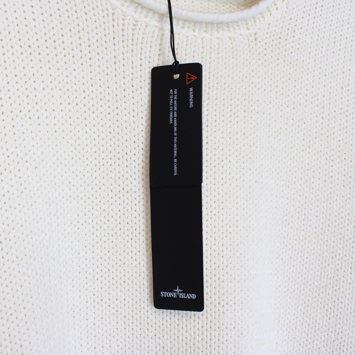 Stone Island SS 2023 Cream Heavyweight Cotton Knit Jumper