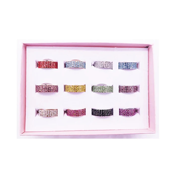 Stunning Multi-Row Crystal Eternity Ring – Elegant Sparkle in 12 Vibrant Colors (IRI-701BT)