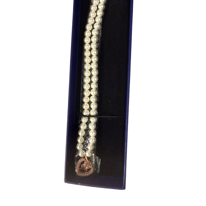 Swarovski Sublima necklace Crystal pearl, Heart, Pink, Rose gold-tone plated*New