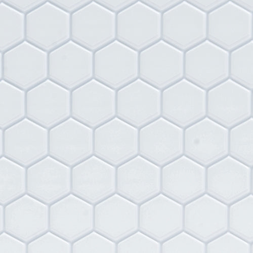 Tile Floor: 3/8 Hexagons, 11 X 15 1/2, White/White (FF60695)