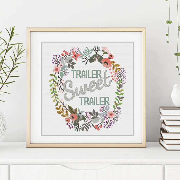 Trailer Sweet Trailer Cross Stitch Pattern by Peppermint Purple