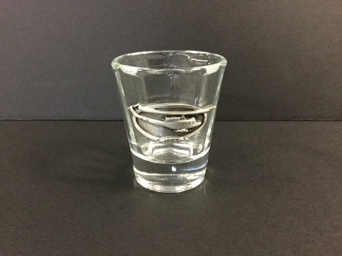 UH-1 Huey Helicopter Pewter Emblem Shot Glass