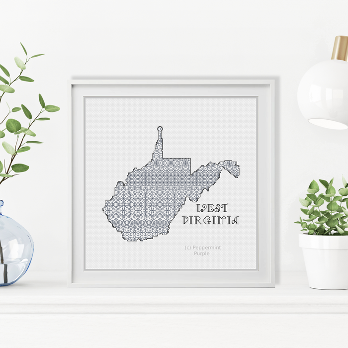 West Virginia Blackwork Blackwork Pattern by Peppermint Purple